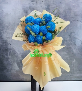 Bó Hoa Cúc Mẫu Đơn Xanh HB145