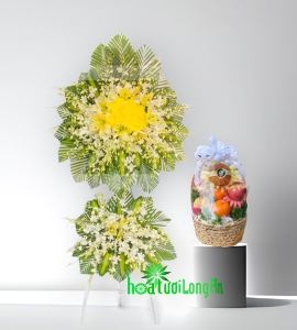 Combo Kệ Hoa Và Trái Cây Chia Buồn CM009