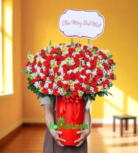 Bình Hoa Hồng Đỏ Pháp Sang Trọng LUX028