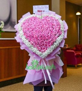 Bó Hoa Hồng Trái Tim Luxury HB208