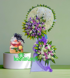 Combo Kệ Hoa Và Trái Cây Chia Buồn CM004