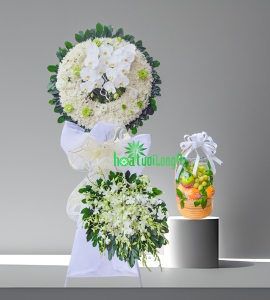 Combo Kệ Hoa Và Trái Cây Chia Buồn CM011
