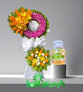 Combo Kệ Hoa Và Trái Cây Chia Buồn CM014