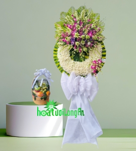 Combo Kệ Hoa Và Trái Cây Chia Buồn CM015
