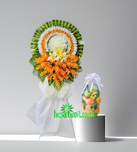 Combo Kệ Hoa Và Trái Cây Chia Buồn CM008