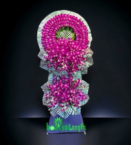 Kệ Hoa Lan Tím Chia Buồn CB082