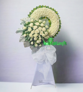 Vòng Hoa Chia Buồn Cúc Trắng CB215