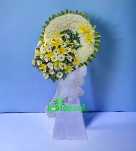 Vòng Hoa Chia Buồn Cúc Trắng CB216