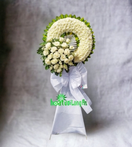 Vòng Hoa Chia Buồn Cúc Trắng CB217